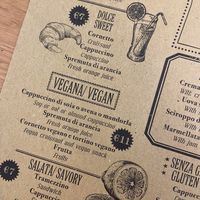 Menú desayuno vegano  at La Licata in Rome