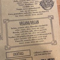 Opciones platos veganos  at La Licata in Rome
