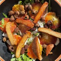 Salad with seitan, olives and orange slices   at La Licata in Rome