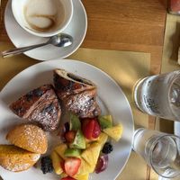 Vegan breakfast plate, orange juice came after I took the picturee  at La Licata in Rome