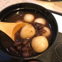 Amazake and dango, sweet dessert at Rokumeien in Nara