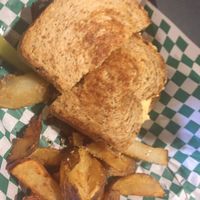 Vegan grilled cheese and fries at Dancing Avocado in Daytona Beach