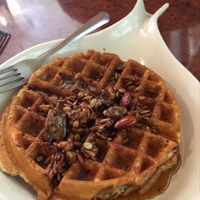 waffles with spicy roasted nuts and seeds at Go Vegan Cafe in Las Vegas
