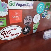 HC stickers at Go Vegan Cafe in Las Vegas