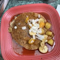 Tropical fruit pancakes 😋 at Go Vegan Cafe in Las Vegas