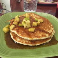 Apple and Cinnamon waffles with Maple syrup  at Go Vegan Cafe in Las Vegas