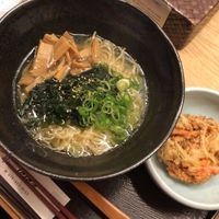 Vegan ramen - asked for no tofu and ordered vege tempura instead at Mimikou in Kyoto