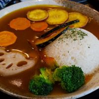 Vegetable curry with rice at Mimikou in Kyoto