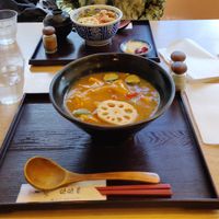 Curry udon and Japanese curry with rice  at Mimikou in Kyoto