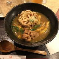 Kitsune with tempura veggies and soy nuggets at Mimikou in Kyoto