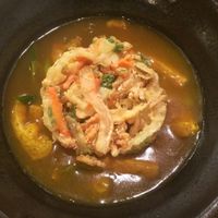 Curry with vegetable tempura at Mimikou in Kyoto