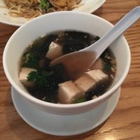 This soup was similar to miso soup. at Finn Thai in Purcellville
