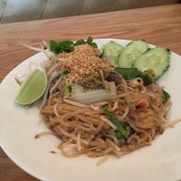 This pad Thai had some large green onions, plenty of bean sprouts and peanuts which I like.  at Finn Thai in Purcellville
