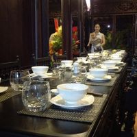 peaceful space at San May Vegetarian in Hue