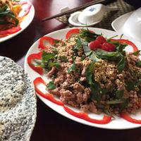 looks like tuna but is made from some Vietnamese fruit at San May Vegetarian in Hue