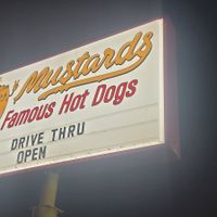 Delicious vegan hot dogs at Mustard's Last Stand - New Haven Ave in Melbourne