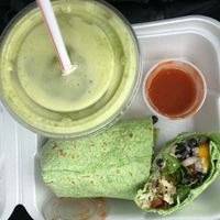 Wave burrito sub tofu for chicken and tropical rain juice  at Fresh Leaf in Richland