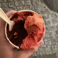 Dark choc, strawberry & raspberry at Grom - Santa Margherita in Milan