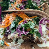 Cauliflower tacos with vegan crema at Naked Lunch in Herndon