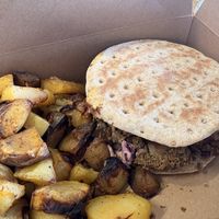 Lentil burger with potatoes  at Naked Lunch in Herndon