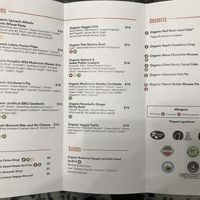 Fall menu  at GreenFare Organic Cafe in Herndon