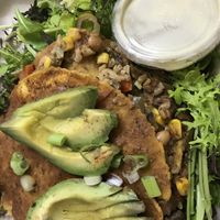 Organic Mushroom Medley Enchilada  at GreenFare Organic Cafe in Herndon