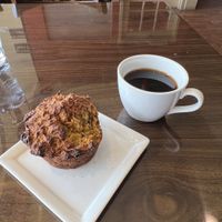 Turmeric, ginger, carrots, Muffin with mushroom coffee    at GreenFare Organic Cafe in Herndon