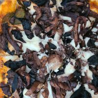 Wild Mushrooms Pizza at GreenFare Organic Cafe in Herndon
