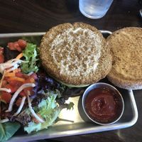 Jack Fruit Burger at GreenFare Organic Cafe in Herndon