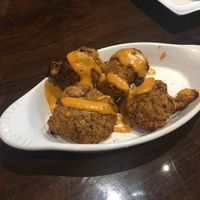 Cauliflower “wings” (one missing) at GreenFare Organic Cafe in Herndon