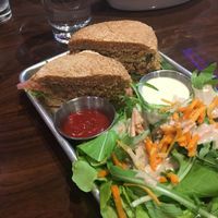 Jackfruit burger at GreenFare Organic Cafe in Herndon