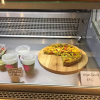 Vegan dishes on offer - quiche, cold salad and noodle dishes at Be-Juiced in Hong Kong Island