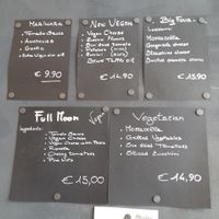 Menu at Pizzeria Dope in Amsterdam