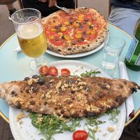 Vegan calzone and marinara myway  at Pizzeria Dope in Amsterdam