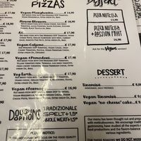 Vegan options  at Pizzeria Dope in Amsterdam