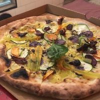 The new vegan pizza  at Pizzeria Dope in Amsterdam