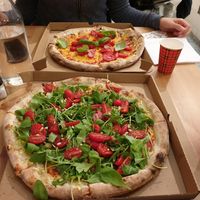 Margherita & Rucola + Vegan Pesto Cheese + Tomato at Pizzeria Dope in Amsterdam