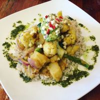 cauliflower curry at Luna Rotisserie & Empanadas in Durham