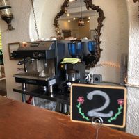 Bar seating with lots of coffee options at Clovermint Cafe and Market in Dania Beach