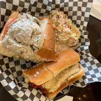 Sharing a Meatball hoagie and a Tuna hoagie  at Clovermint Cafe and Market in Dania Beach