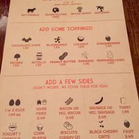 Pancake menu! at Backwater in Melbourne