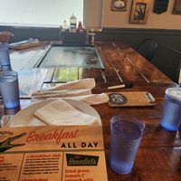 The Best tables have hot griddles! at Backwater in Melbourne