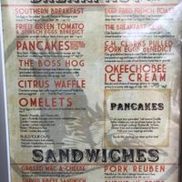 Menu. Husband got the southern breakfast and LOVeD it!  at Backwater in Melbourne