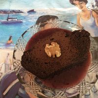 Bizcocho de chocolate con mermelada de frutos rojos  at Vegans N' Roses in Castelldefels