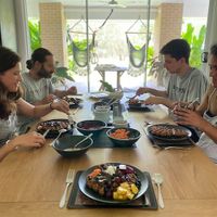 New Year's Day breakfast - best waffles ever!  at The Beet Retreat in Cooroibah