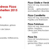 Vegan Menu Autumn 2015 at Pizzeria Jolly in Schoenau Am Konigssee