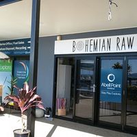 outside at Bohemian Raw Cafe in Whitsunday
