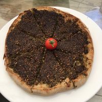 Za’aar and olive oil. at Shams El Balad Cafe in Amman