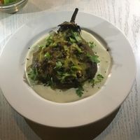 Whole eggplant at Shams El Balad Cafe in Amman