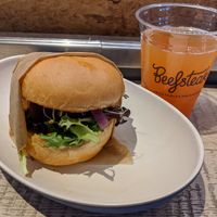 BEETsteak Burger and house-made juice at Beefsteak - Foggy Bottom in Washington
